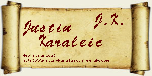 Justin Karaleić vizit kartica